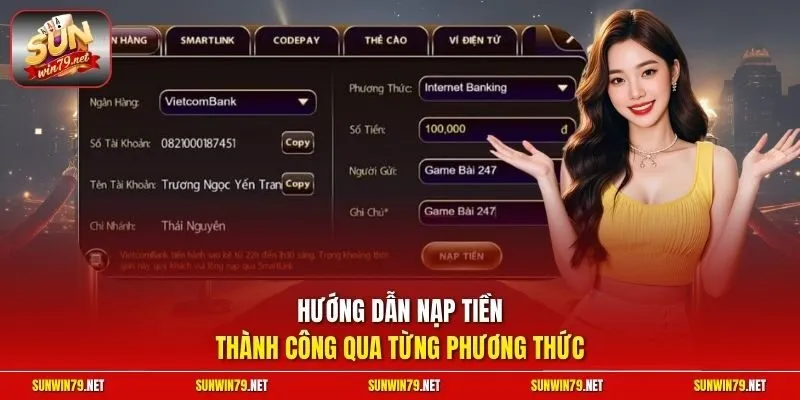 Sunwin - Link Tải Cổng game bài Sun win Chính Thức 2026 23 Sunwin Hướng dẫn nạp tiền thành công qua từng phương thức